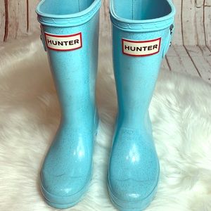 Hunter Boots Big Kid Glittery Blue